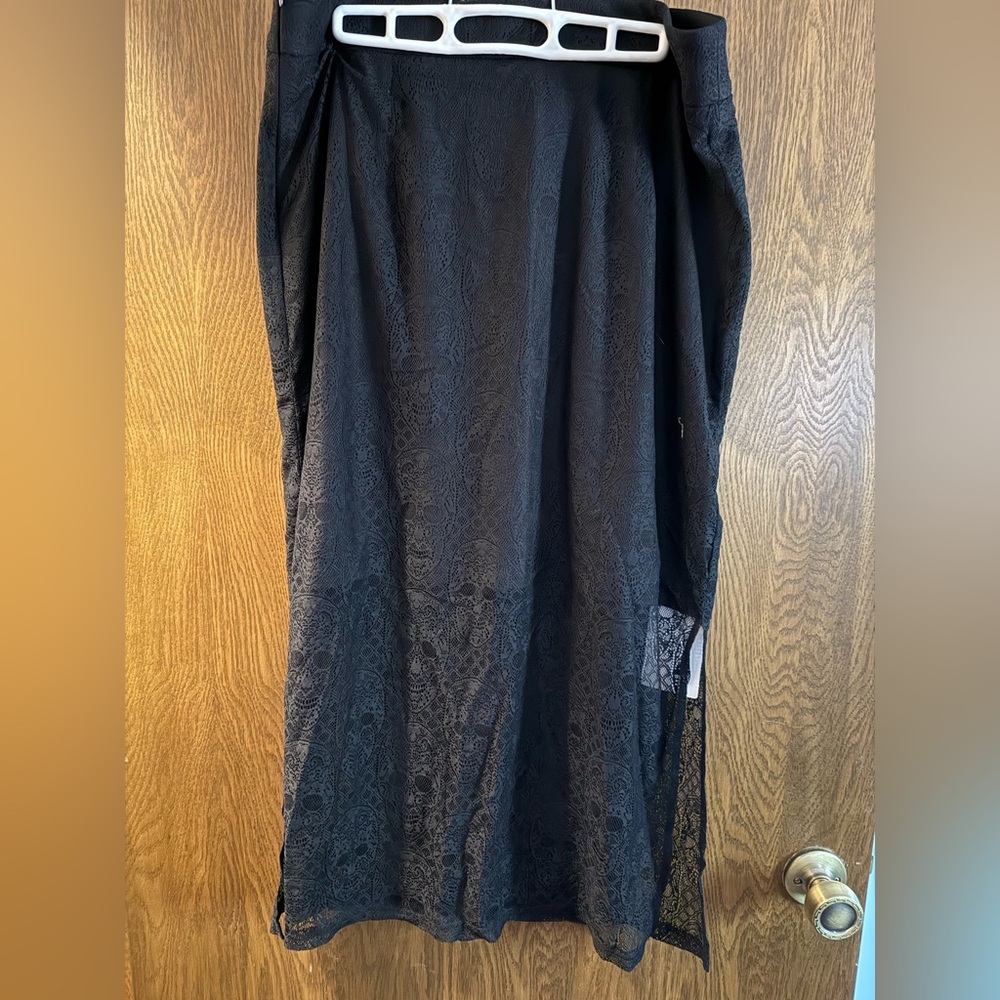 BloomChic Black Sheer Lace skirt with skulls